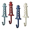 Lighthouses - Antique Style Weathered Wall Hooks Set of 4 - Aqua, Red, Blue, White 511K0DZtZnL. SS100
