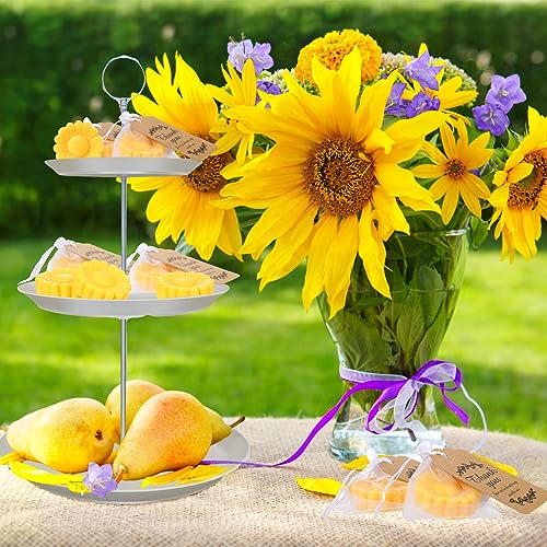 25 set sunflower mini soap for wedding party favors bridal shower favors baby shower soap guests gifts small handmade with drawstring organza bags and thank you cardsyellow