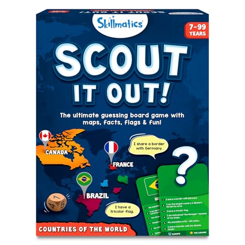 Skillmatics Board Game – Scout It Out, Guessing & Trivia Game for Families | Educational Card & Board Game, Fun for Kids, Teens and Adults, Geography 