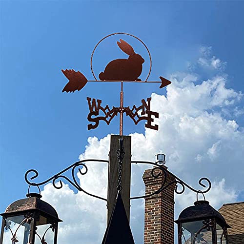 Ydhnb Metal Weather Vane Garden Weathervane Outdoor Roof Garden Mount Yard Decor Weather Vane, Yard Indicating Wind Direction,Rabbit #TOP6