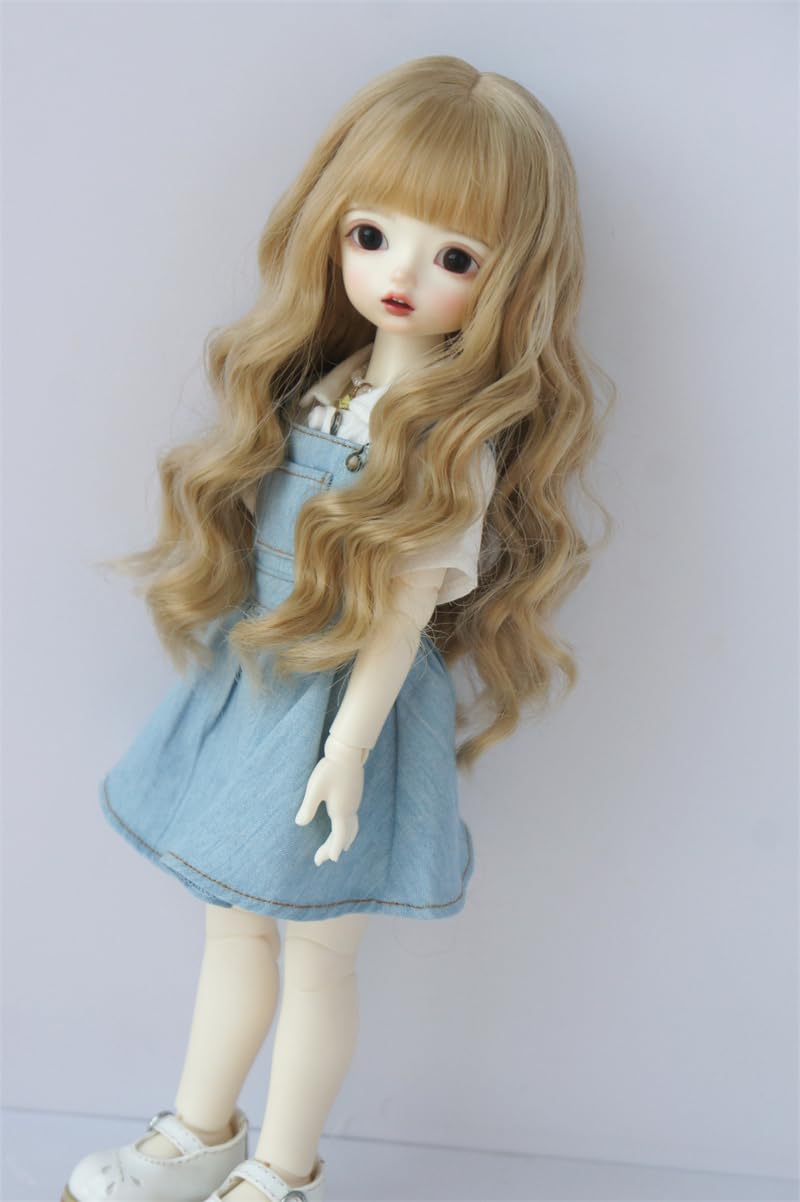 JD853 9-10inch Instant noodle roll ion perm Yaki Soft wave BJD Doll Hair (Flax Brown #34, 6-7inch, 4 X 4) image 4