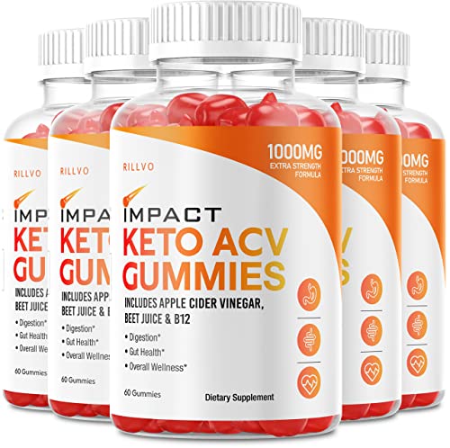 (5 Pack) Impact Keto Gummies Advanced Formula Impact Keto ACV Gummies Apple Cider Vinegar (300 Gummies)