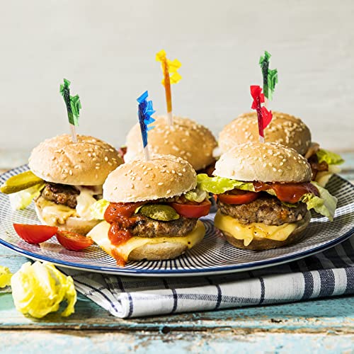 [2000 Pcs] Cocktail Picks Appetizers Food Toothpicks - 4 Inch Wooden Colorful Frill Picks Toothpicks For Appetizers Fruit Drinks Sandwiches Party Supplies #TOP3