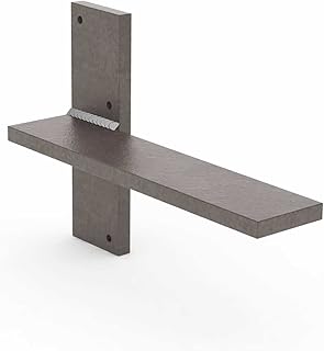 Iron Supports Floating Countertop Wall Bracket - Heavy Duty Wall Brackets to Create Floating Bench, Desk, Vanity, Bar or Mantel - Solid American Steel (Raw Steel - 11.5 Inch)