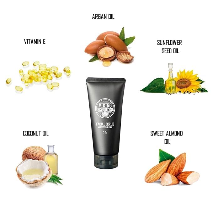 Viking Revolution - Face Scrub - Microdermabrasion Mens Face Wash - Facial Cleanser for Exfoliating, Cleansing, Removing Blackheads, Acne, Ingrown Hairs - Face Wash Men - 30 ml - Image 3