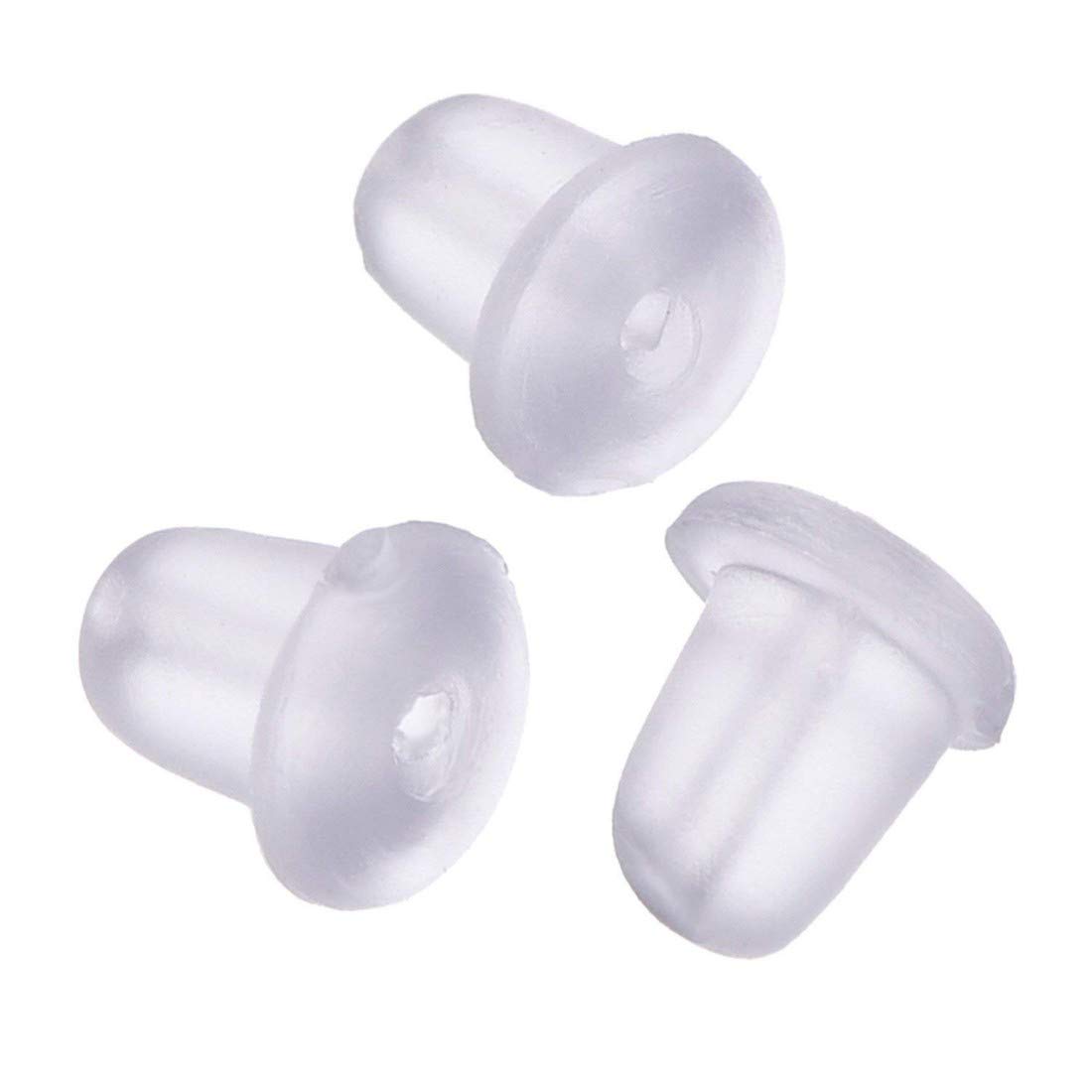 DIY Crafts Pack of 500 Pcs, Small Round Flat Clear, Pairs Bullet Clutch Earring Backs with Pad Earring Safety Backs (Pack of 500 Pcs, Small Round Flat Clear) 1