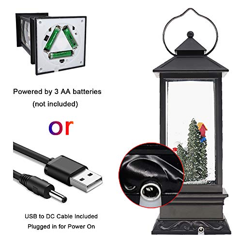 Image of Eldnacele Snwoman Family Singing Snow Globe Lantern with 6 Hour Timer | Battery Operated USB Powered, Spinning Water Swirling Glitter Snow Globe Lamp, Holiday Indoor Decoration Christmas Gift