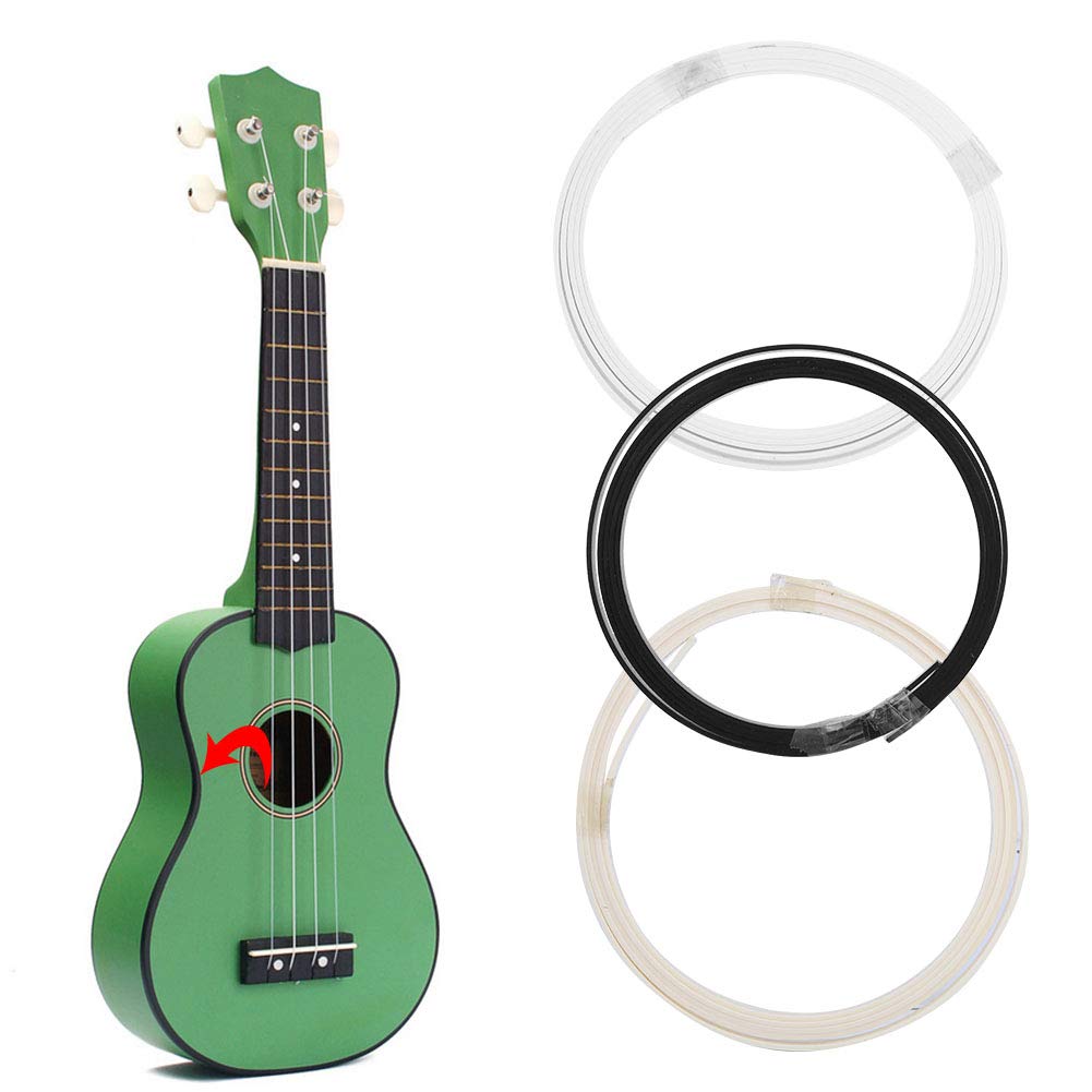 QANYEGN 3pcs Guitar Wrap Decorative Strip, ABS Plastic Guitar Wrap, Acoustic Guitar Wrap 1610x5x1.5mm