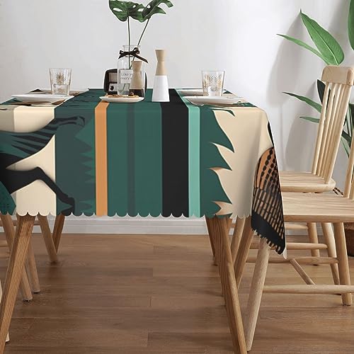 Nappe rectangulaire rayures de cheval 137x183cm imperméable lavable