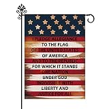 4th of July Garden Flag Welcome Memorial Day USA Flags Patriotic Outdoor Decoration Vintage Burlap V