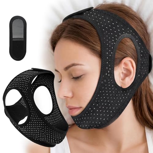 Chin Strap for Sleeping, Effective Anti Snoring Devices, Adjustable Anti Snoring Chin Strap for Men and Women-A