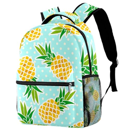 Sac à dos d'école bleu ananas 29x20x40cm pour fille et garçon