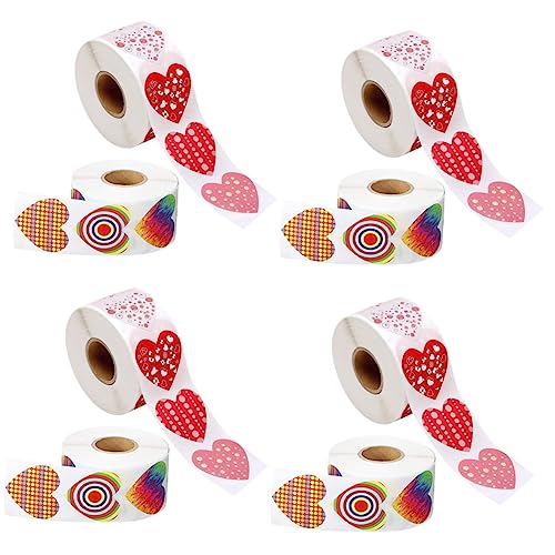 Toyvian 8rollos Etiquetas Adhesivas Decorativas De Corazón Rulos De Sellos Autoadhesivos Para Envoltorios Fiestas y Stickers De Diseño Delicado Para Eventos y Decoración De Hogar