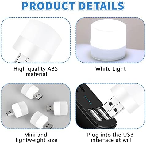 Melofo 9Pcs Mini USB Night Lights Portable Bedside LED Plug in Bulbs Night Lights USB Plug in LED Toilet Bedroom Lights for Baby Sleep Bathroom Car Nursery Kitchen Lamps USB Reading Lights