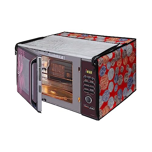 Image of DREAM KING Stylish Design & Printed Microwave Oven Cover Full Closure |waterproof & Dustproof Oven Cover Suitable for All Models - Multicolour SA70