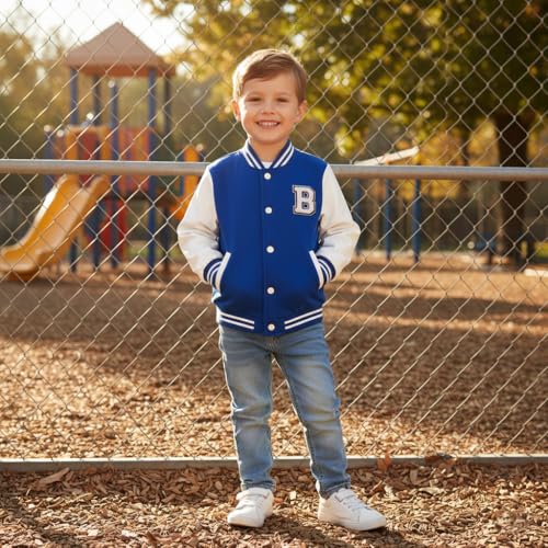 Image of Volunboy Boys Varsity Letterman Jacket Baseball Bomber Coat
