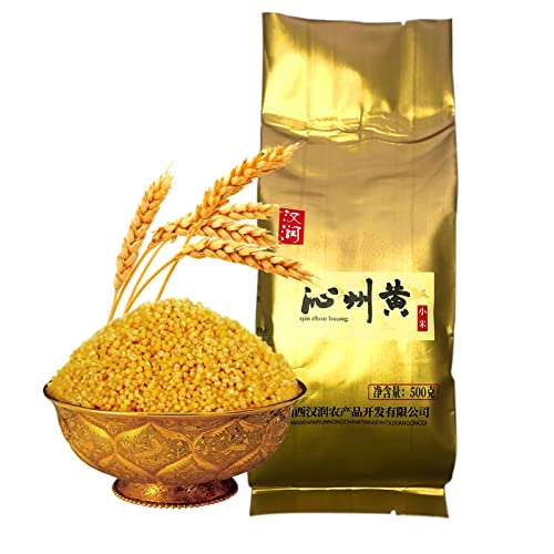 Hulled Millet, 17.6Oz Millet Grain Whole Grain Seeds Chinese Millet Coarse Food Grain Cereal Millet Flour #TOP17