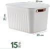 Deconox 1 Organizer Box with Lid, Decorative Storage Box, Organizer (35cm*25cm*22cm) WHITE 15 LISTERS