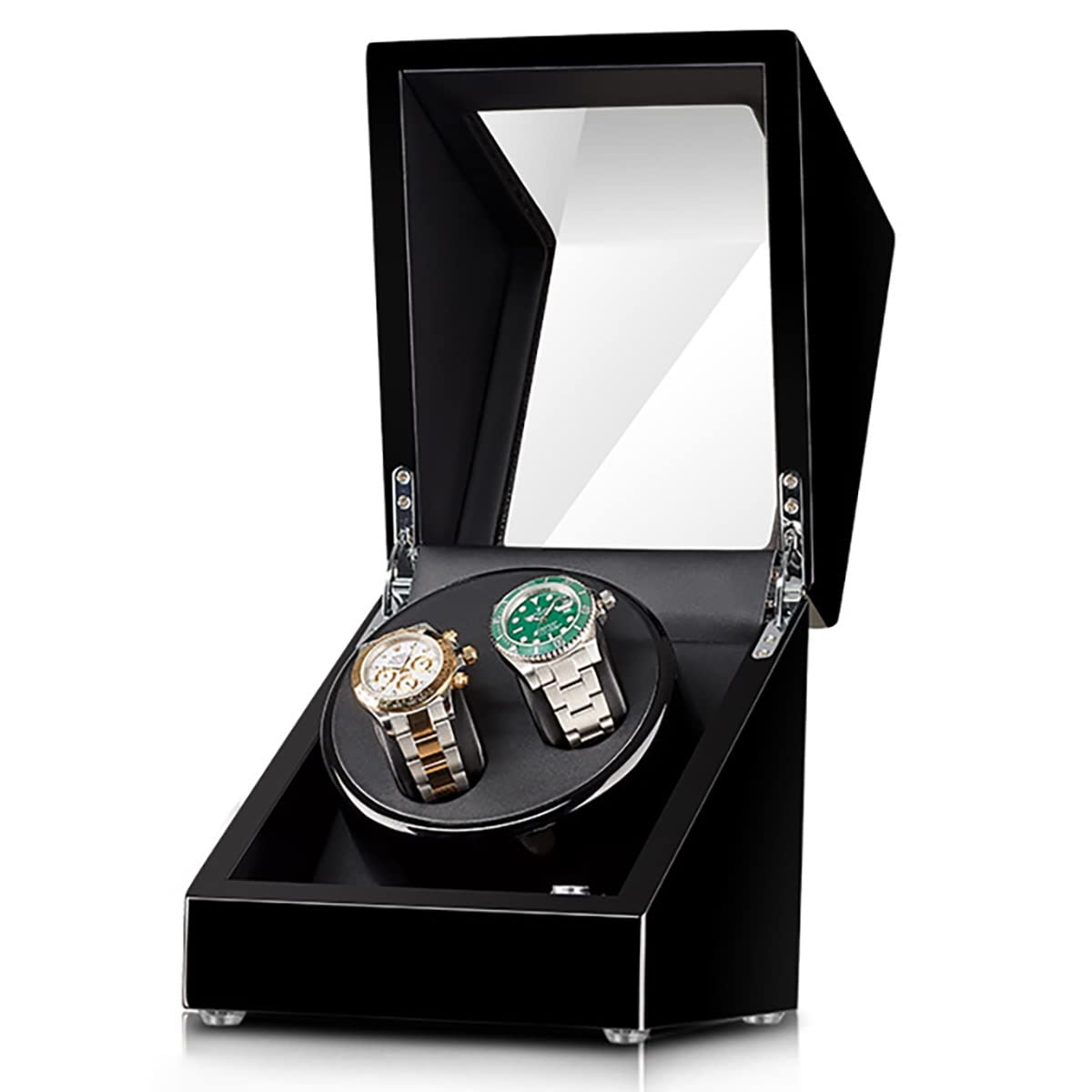 MYUYEE 2 Watch Winders For Automatic Watches Self Winding Watch Rotator Box With Quiet Motor Watches Box Organizer For Men'S And Women'S Wristwatch (E)