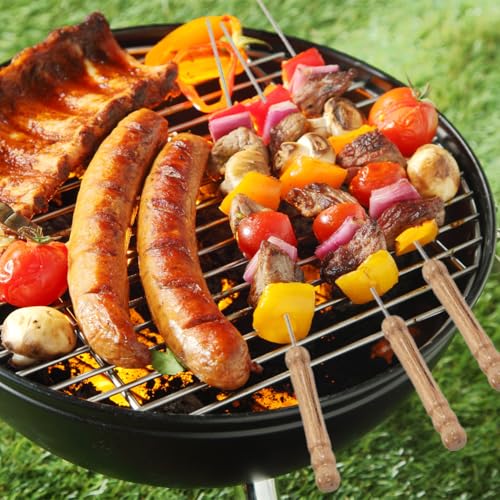 Brochettes en acier inoxydable pour barbecue réutilisables avec manche isolé - 4