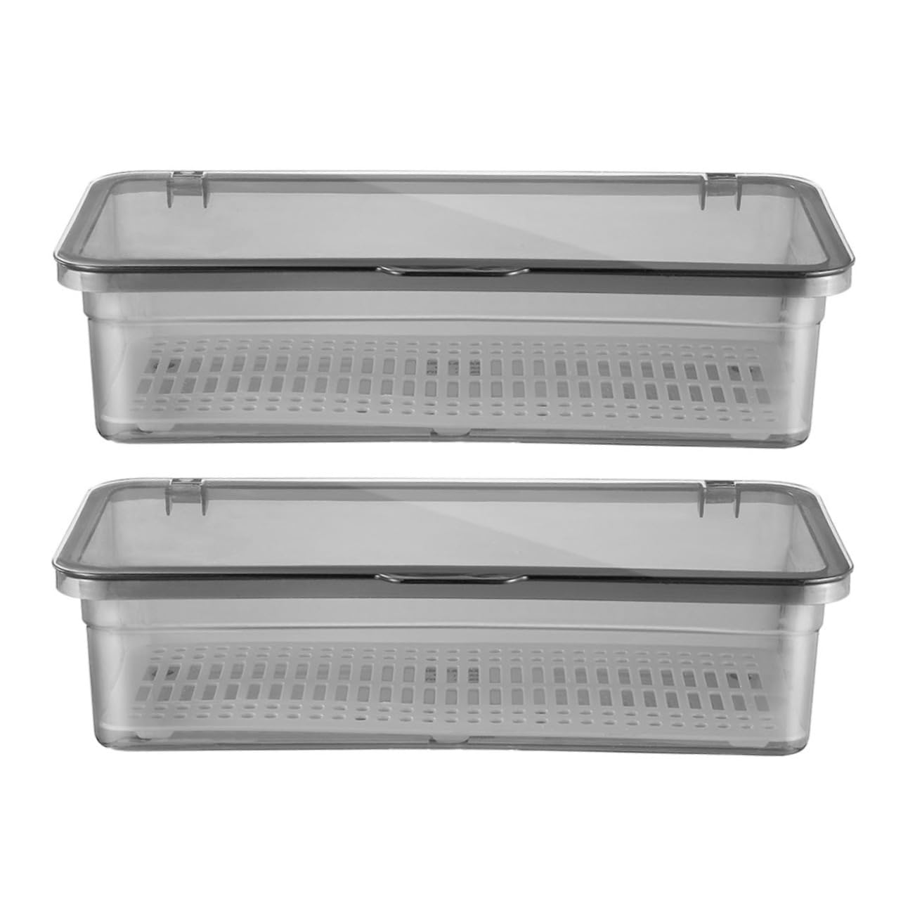 Mobestech 3 Ensembles Boîte De Rangement pour Couverts Organisateur De Couverts Drainage Couvercle Porte Ustensiles De Cuisine Compact pour Maison Restaurant 2 Pièces * 3