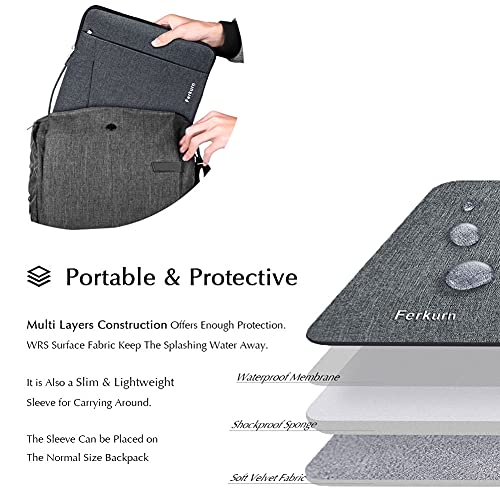 Ferkurn 14-15.6 Inch Laptop Case Sleeve Cover For Dell Inspiron 15 Xps/Surface Laptop 4/2021 Macbook Pro 16 15/ Asus Hp Pavilion Envy,Lenovo Yoga Ideapad Thinkpad,Samsung Galaxy Book Acer Aspire Bag #TOP3