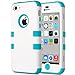 iPhone 5C Case, ULAK 3in1 Anti Slip IPhone 5C Case Hybrid with Soft Flexible Inner Silicone Skin Protective Case Cover for Apple iPhone 5C Blue + White
