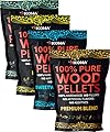 Kona All-Purpose Wood Pellets Variety Pack, Intended for Ninja Woodfire Outdoor Grill, Hickory, Oak, Premium Blend & Sweetwood Blend, 4, 2 lb Resealable Bags