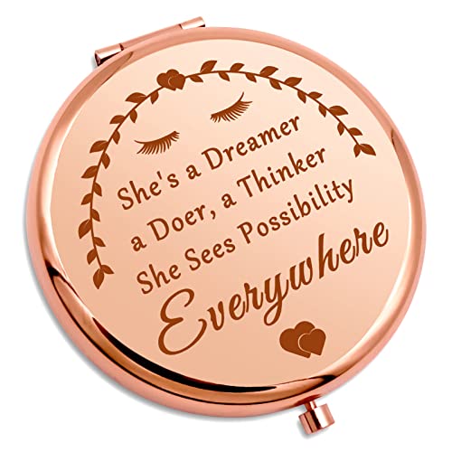 Inspirational Gift For Teens Girl Motivational Birthday Personal Makeup Mirror Gift For Women Boss Daughter Leader Mom Coworker Friendship Gift Compact Mirror Graduation Gift Travel Makeup Mirror #TOP4
