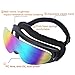 LJDJ Motorcycle Goggles,2 Pack Dirt Bike ATV Motocross Riding Hiking Protective with 2 Pack Neck Breathable Bandana Mask (Black Frame/Multicolor Lens)