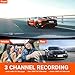 VANTRUE N4 3 Channel Dash Cam, 4K+1080P Dual Channel, 1440P+1440P+1080P Front Inside Rear Three Way Triple Car Dash Camera, IR Night Vision, Capacitor, 24 Hours Parking Mode, Support 256GB Max