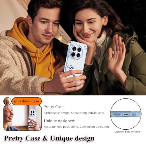 Coque OnePlus 12 paillettes roses : protection silicone transparente chic - 4