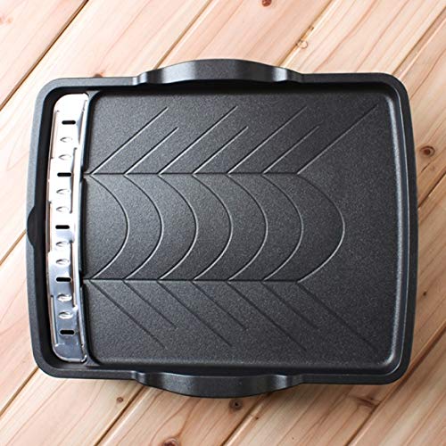 BBQ Grill Pan Portable Hot Plate Grease Draining System Double Handles 40x34cm, 16x13.4inch TPKT38774