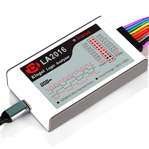 LA2016 USB Logic Analyzer, Full 16 Channels (2 PWM Channels) 200MHz Sampling Rate PC Software Logic Analyzer for PC Analysis on Win XP/7/8/10 Mac OS Linux Vista