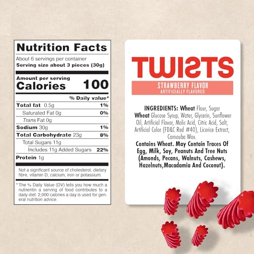 image for Darrell Lea Twists Australian Licorice, Strawberry Flavor, 10 Ounce Ba