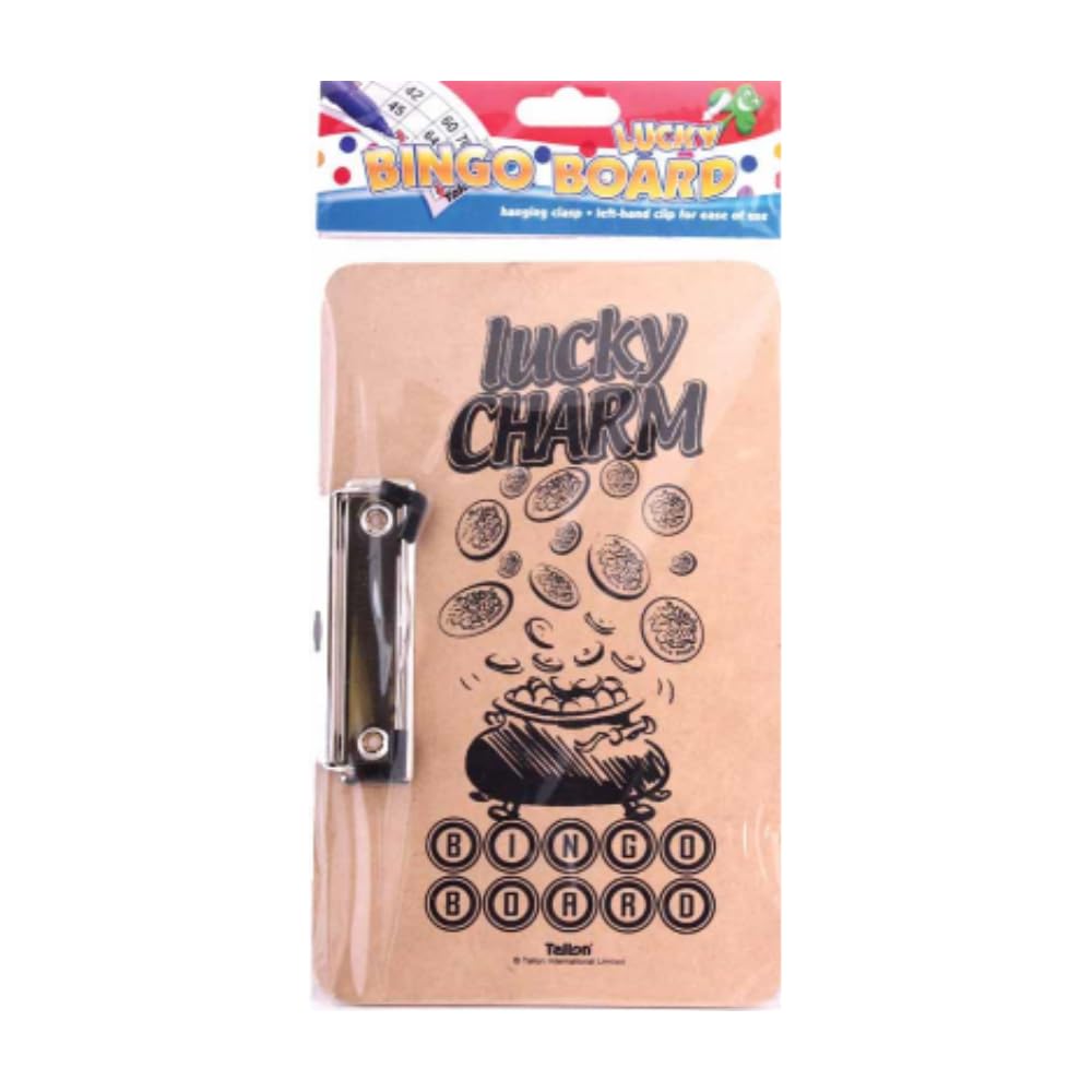 CVDIRECT Bingo Board with Side Clip, Lucky Charm – Lightweight & Durable Bingo Game Accessory (Pack of 12)