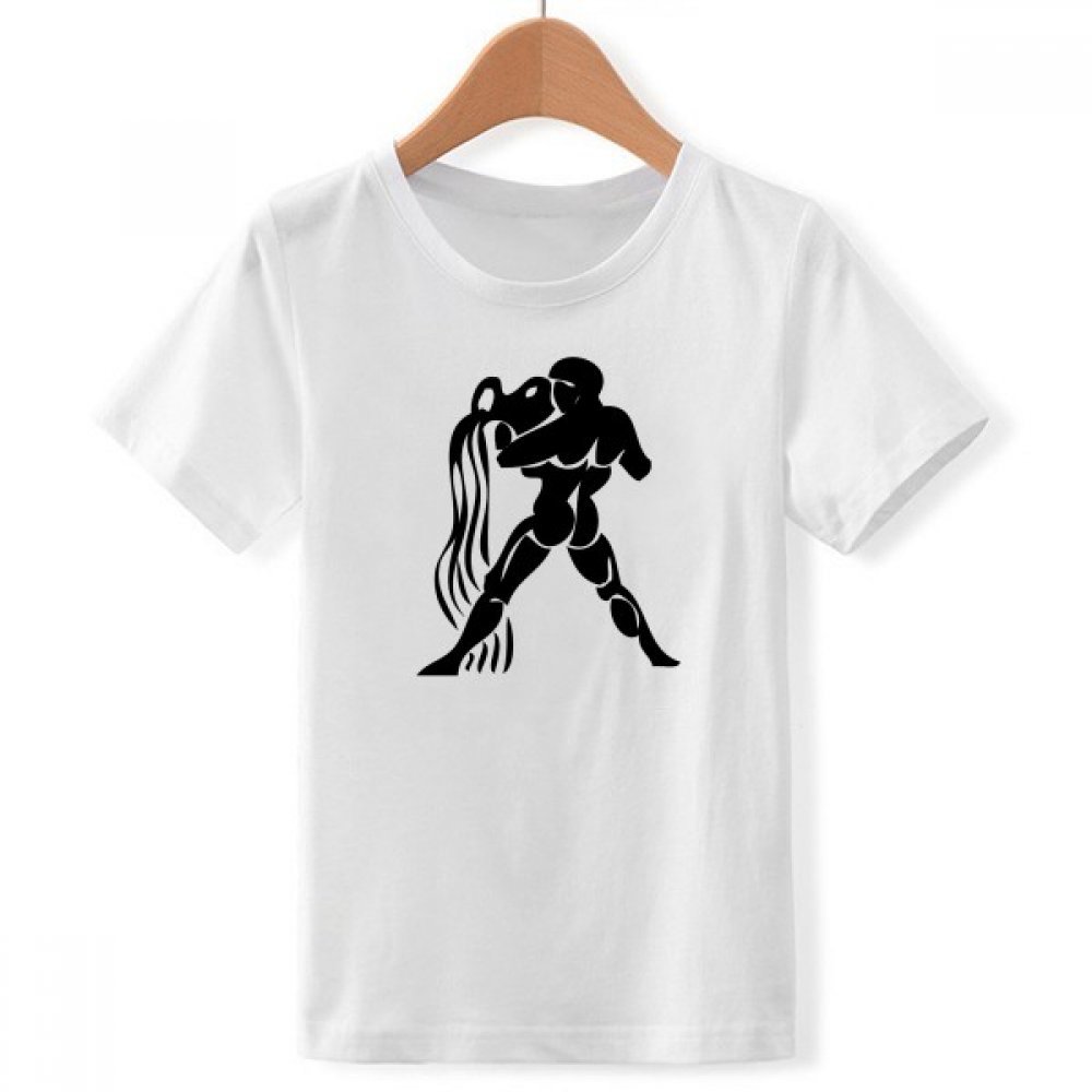 T-shirt blanc garçon Verseau constellation motif multicolore - 3