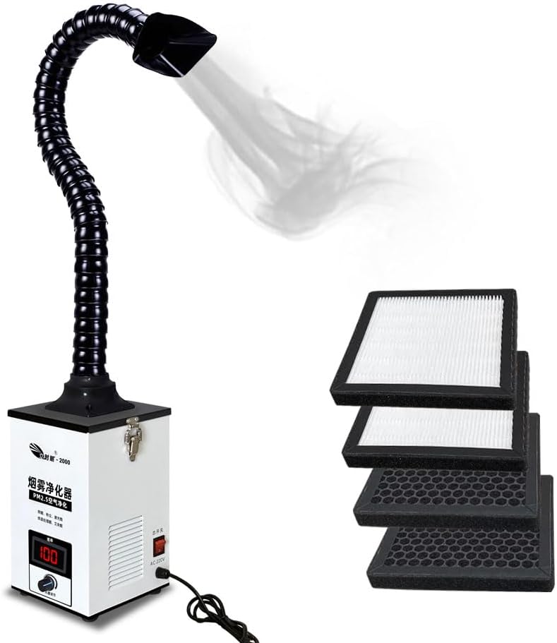 150W110V Smoking Instrument Smoke Absorber With Activated Carbon Filter Sponge Cutting Solder Fume Extractor