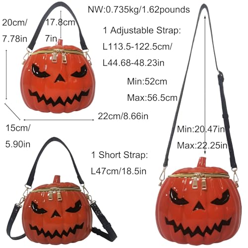 Image of Men and Women PVC Pumpkin Shaped Crossbody Shoulder Bag Handbag Halloween Pumpkin Purse
