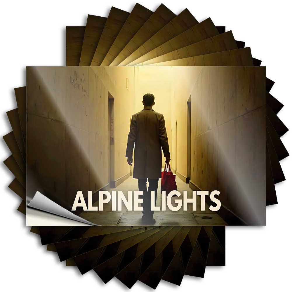 Rv Decor Sets Door Decal - Alpine Lights: A Journey Through Shadows and Illumination Tall Durable Sticker Easy Apply for Boss Decor(8X12CM)