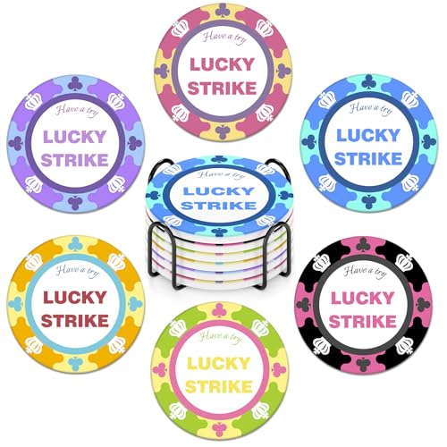 6-Piece Lucky Alphabet Ceramic Coasters