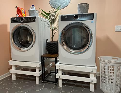 Made in the USA | Homemade Wooden Laundry Pedestal | Custom Heights 12"-18" H | Fits All Standard Washers & Dryers (Samsung, LG, GE, Whirlpool, Etc) | Supports 500 LBS