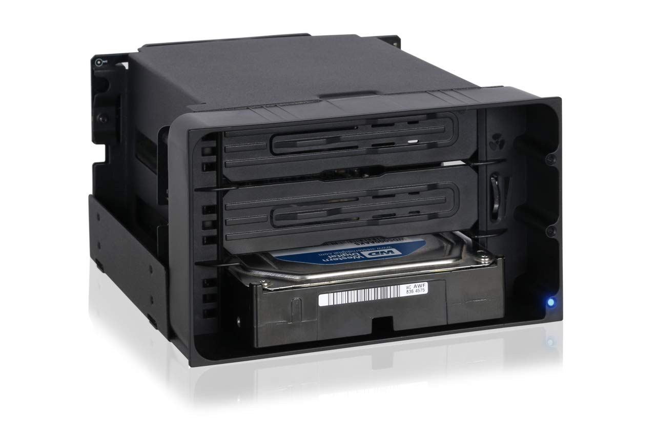 Icy Dock Backplane Cage/Rack móvil sin cajón para 3 HDD 3,5" SATA/SAS Hot Swap en 2 bahías de 5,25" con Cables - flexiDOCK MB830SP-B