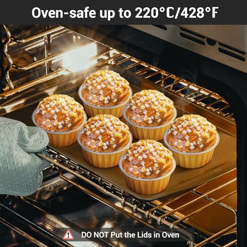 Eusoar ESAFA560109 Disposable Ramekins, Gold 50Pcs 5Oz Mini Aluminium Foil Baking Cups thumb #4