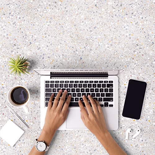 Con-Tact Brand Creative Covering, Self-Adhesive Shelf Liner, Multi-Purpose Vinyl Roll, Easy To Use And Apply, 18'' X 50', Terrazzo Blush #TOP3