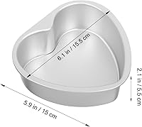 Vista 2 de Molde de aluminio para tartas en forma de corazón de 6 pulgadas para bodas, fiestas de cumpleaños, molde pequeño en forma de corazón para 1-2