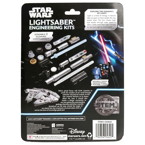 STAR WARS Construct Your Own Lightsabers, Build 2 Lightsabers for Kids, OBI Wan Kenobi Lightsaber & Darth Vader Lightsaber, 6 Year Old Boy Gifts, Toys