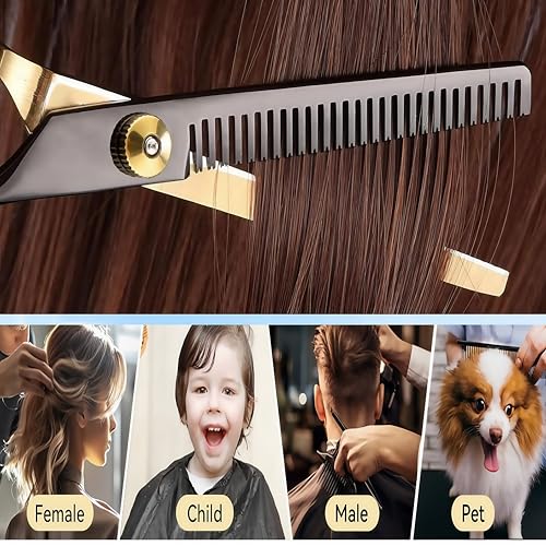 13 PCS Hair Cutting Scissors Shears Kits,Professional Haircut Scissors Kit with Cutting Scissors,6.5 Inches Hair Cutting Scissors Kit for Men/Women/Kids/Salon & Home