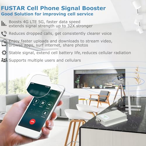 Image of Cell Phone Signal Booster for AT&T T-Mobile, 5G 4G LTE Band 12 17 700MHz | Up to 4,500 sq ft, 65dB cell signal amplifier, FCC Approved, multi-user coverage, outside signal required