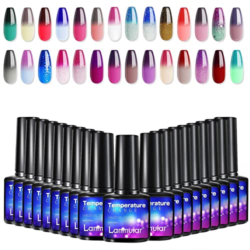 MELOZ 2022 Color Changing Gel Nail Polish Temperature Mood Change Gel Polish 8ml Trendy Natural Nail Art Designs Gel Polish Shades Starter Kit Home/Salon Manicure Festival Gift Essential